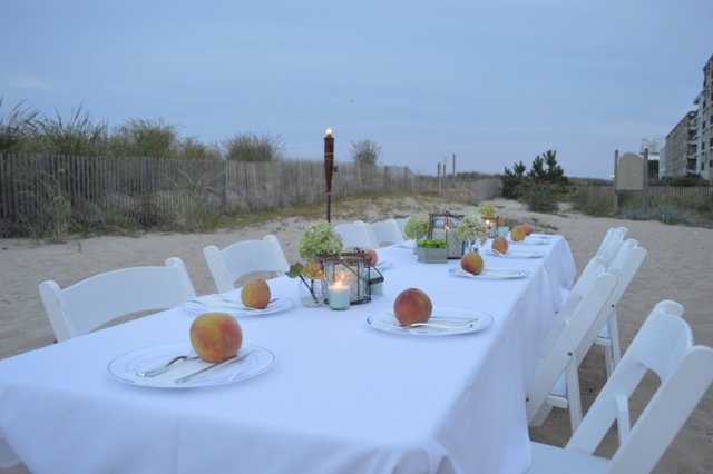 table on beach for private dinner