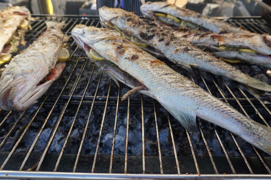 Fish cooking on the Grill
