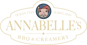 an image of a logo for a bbq and creamery