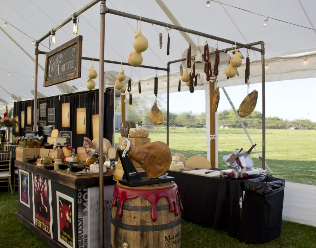 a large tent with a bunch of items on it